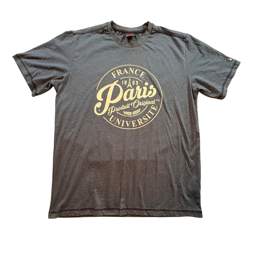 France Authentique Paris Universite T-Shirt Mens Large Gray Graphic Souvenir Tee